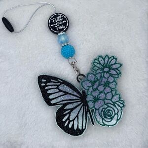 Handmade Butterfly Car Freshie With Freshie Hanger Scent: Volcano